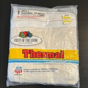 Vintage Fruit of the Loom Men's White Thermal Drawer NEW